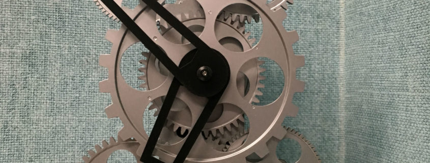 clock windup gears exposed