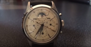 universal geneve manual wind complication chronograph with moonphase