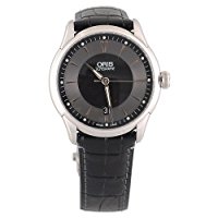 oris automatic stainless watch with black face