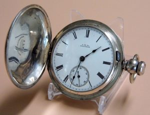 vintage waltham pocket watch silver coin wind key