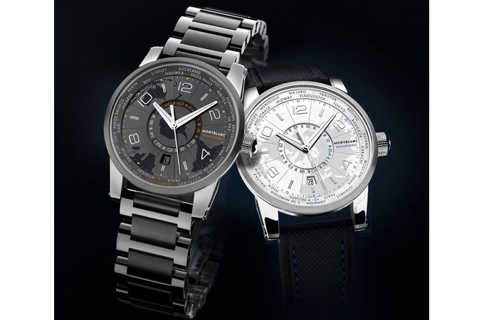 montblanc worldtimer black and white automatic watches