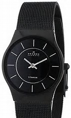 skagen black quartz watch mens fashion watch